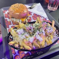 Garlic parm fries and WAP  at The Saucy Cow in Dublin