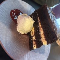 Black Forest gateau with vegan ice creamm  at The Saucy Cow in Dublin