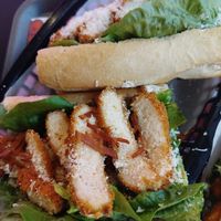 Chicken parm roll with vegan bacon at The Saucy Cow in Dublin