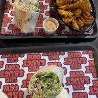 Waffle fries and wraps   at The Saucy Cow in Dublin