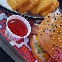 Classic Burger with Hash Browns at The Saucy Cow in Dublin