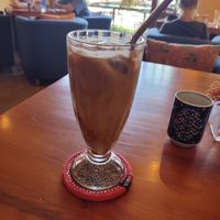 Latte, they only have soy milk as a vegan option at One More Cafe in Da Lat