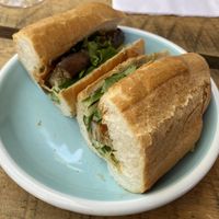 báhn mì charred eggplant  at Cicada Coffee Bar in Cambridge