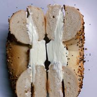 bagel + vegan cream cheese   at Chestnut Hill Cafe in Lancaster