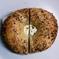 bagel + vegan cream cheese   at Chestnut Hill Cafe in Lancaster