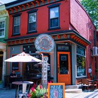 exterior with outdoor seating  at Chestnut Hill Cafe in Lancaster
