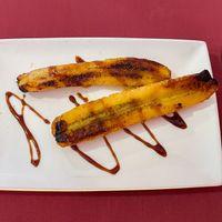 Caramelised bananas flambéed with rum  at A ma Maison in Mallorca