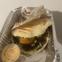 pabellón vegano and salsa de mango  at Arepera Maracay in Zagreb