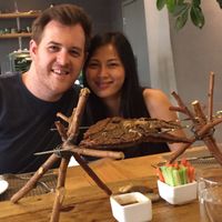 amazing fake BBQ fish! at Jing Fun Vegetarian in Beijing