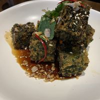 Chive cakes. Quite good  at Kinn Thai in Mill Park