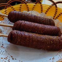 3 sausages (minimum order) for RMB15! at Beijing Zheng Long Zhai in Beijing