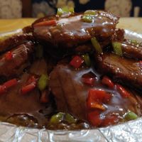 铁板黑椒牛排 at Beijing Zheng Long Zhai in Beijing