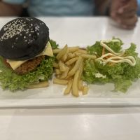 Black cheese burger  at Bodhi Tree Vegetarian Cafe - 菩提树 in Penang