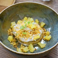 Tiramisu with coconut and pineapple (November 2022 menu) at Lento in Antwerpen