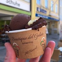 Ice cream and the shop  at Veneto Eis Cafe in Freising