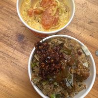 String hoppers (top) and Kottu (bottom) at Kamala in East London