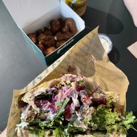 Pita with falafel   at Garbanzo in Copenhagen