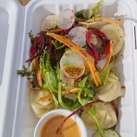 Tofu dumplings😍 at Sundars MOMO in Visby