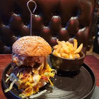 shake n bake burger. Very messy but delicious at Lebowskis in Glasgow