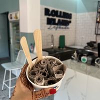 Vegan almond ice cream at Food Path Vegan Cafe in Palairos