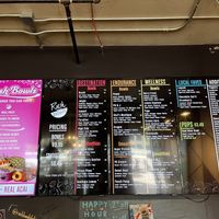 Menu  at Rush Bowls in Denver