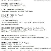 Lunch menu at Wild Pear Kitchen in New Plymouth