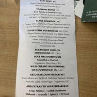 Breakfast menu  at Wild Pear Kitchen in New Plymouth