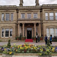 The front of the house (April 2022) at Oulton Hall Hotel in Leeds