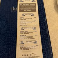 Menu  at Hadicurari in Noord