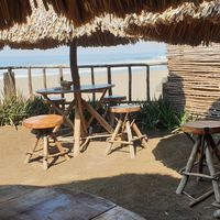 One of the tables at Hostal Mano a Mano in Las Penitas