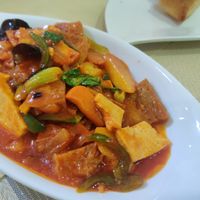 Korean veggies and meat at Agnista - Seoul Street in Ulaanbaatar