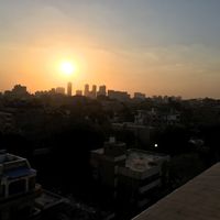 Sunset view from the rooftop   at Estro in Cairo