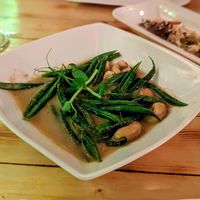 GREEN BEAN & CASHEW NUT CURRY - Tender green beans, whole cashew nuts cooked in a Sri Lankan curry sauce. (gf) (vg) at Brooks in Ilkley