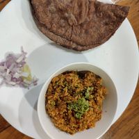 Paneer (mock) bhurji with ragi flatbread at Rose & Joe  in Mumbai