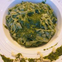 Vegan Pesto ant tofu pasta at Antica Locanda Luigina in Mattarana