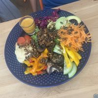 Rainbow bowl with coconut dressing  at Root in Hythe