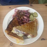 Grilled cheese sandwich with slaw  at Root in Hythe