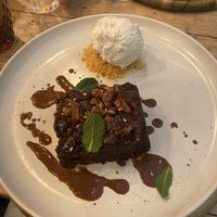 Sweet potato chocolate brownie and ice creamm  at VIBE Plant Based Cafe & Restaurant in Douglas