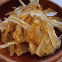 Parsnip crisps at VIBE Plant Based Cafe & Restaurant in Douglas