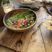 Wild Garlic hummus   at VIBE Plant Based Cafe & Restaurant in Douglas