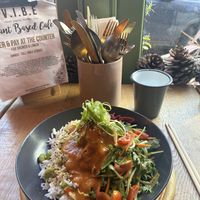 Mishroom banbanji  at VIBE Plant Based Cafe & Restaurant in Douglas