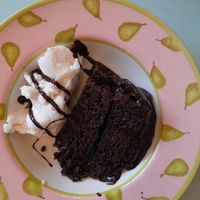 Warm cake! at Micahs Tearooms in Morpeth