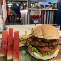 Burger, fries, sangria special  at Pacifico in Coron