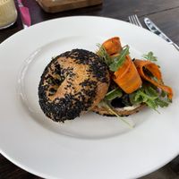 Vegan smoked salmon bagel (made of carrot)  at Moto Laurie in Da Lat