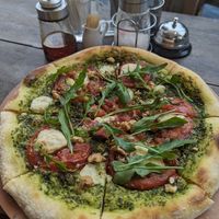 Pesto pizza (vegan) at Moto Laurie in Da Lat