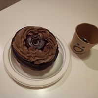 Chocolate and Nutella Kronut with an espresso at Chök - Sevilla in Sevilla