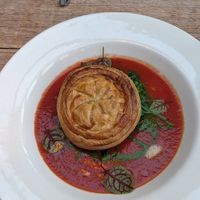 Mushroom & artichoke pithivier at Beetle and Wedge Boathouse in Moulsford