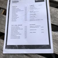 Getränkekarte (Kaffee, Tee, Limo) / Menu for hot drinks (coffee, tea) and lemonade  at bambule.Kaffeebar in Cologne