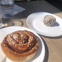 Plant based Kanelbullar (left) &chokladbollar (right)  at Mormors Bageri in Lund