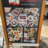 Menu board at Chez Tamara in Lyon